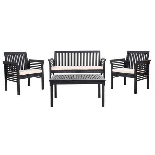 Peregrine 4 Pc Outdoor Acacia Lounge Set