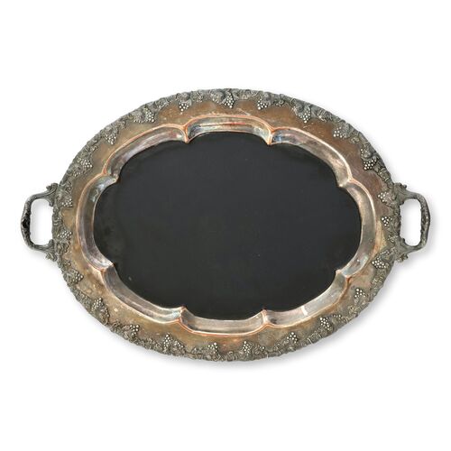 Vintage Silver-Plated Tray Chalkboard Vintage Silver-Plated Tray Chalkboard