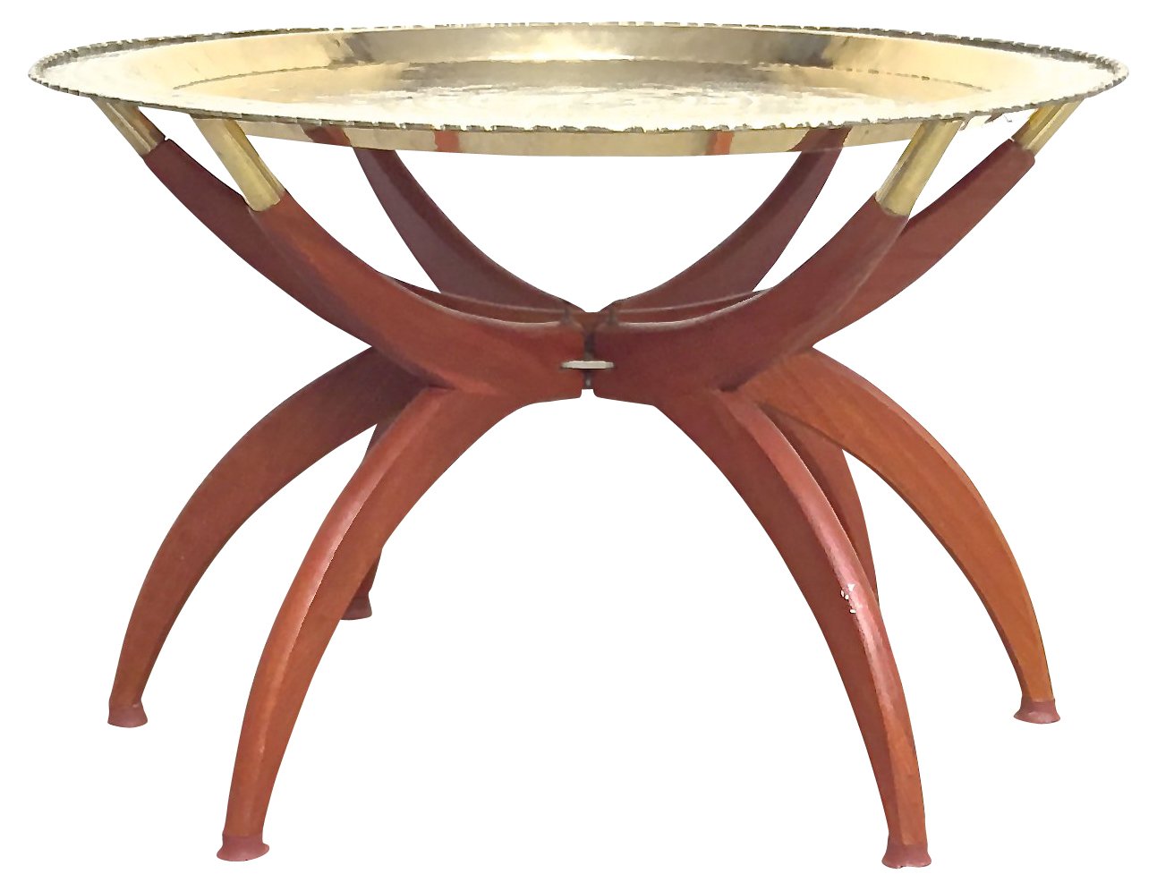 Brass & Wood Spider Table~P77358231