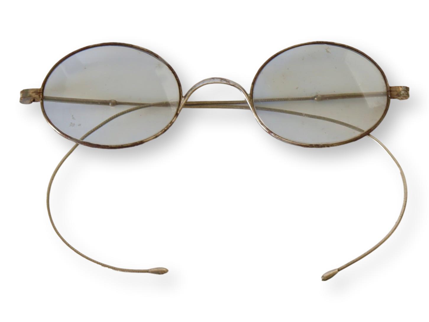 Antique English Blue Tinted Spectacles~P77687560