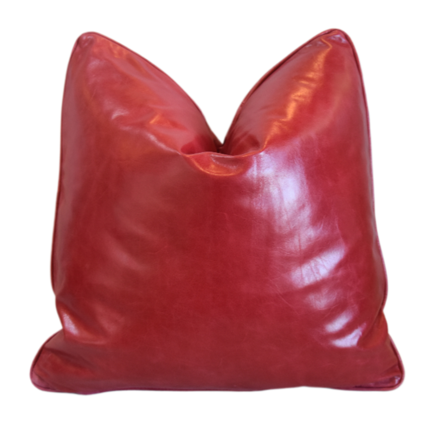Red Brazilian Tanned Leather Pillow~P77755106