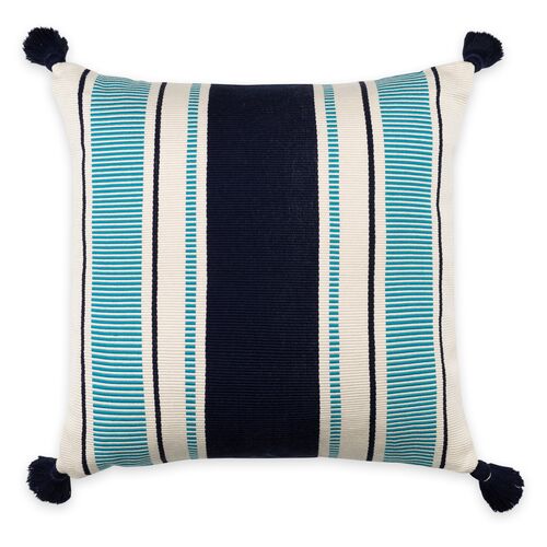 Cabana Stripe 20x20 Pillow, Peacock~P77502613