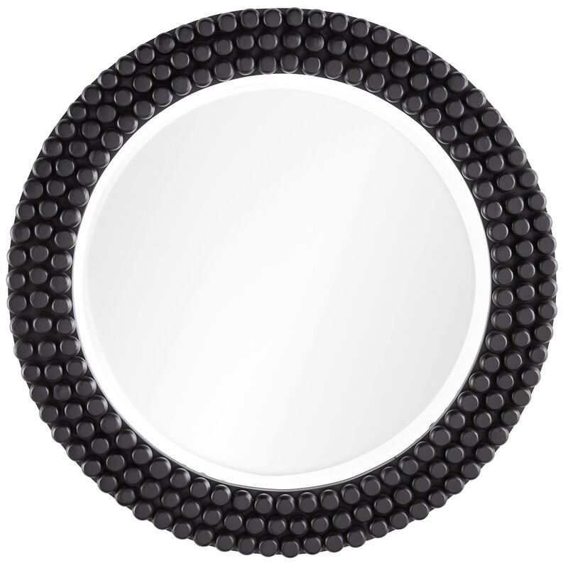 Paxton Round Wall Mirror, Black Stained