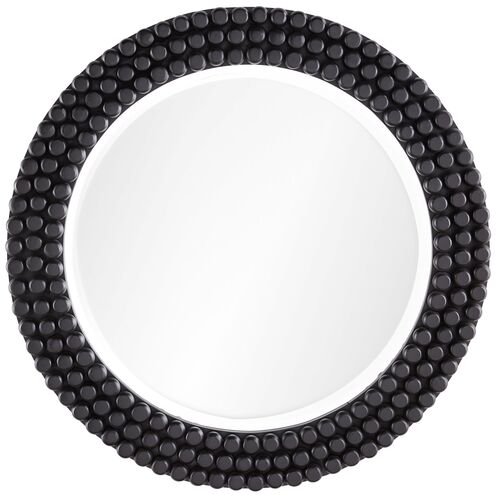 Paxton Round Wall Mirror, Black Stained~P77622163