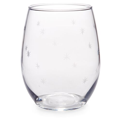 S/4 Starburst Stemless Wineglasses, Clear~P77382078