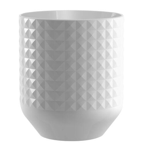 Diamond Stoneware Crock, White~P77615537
