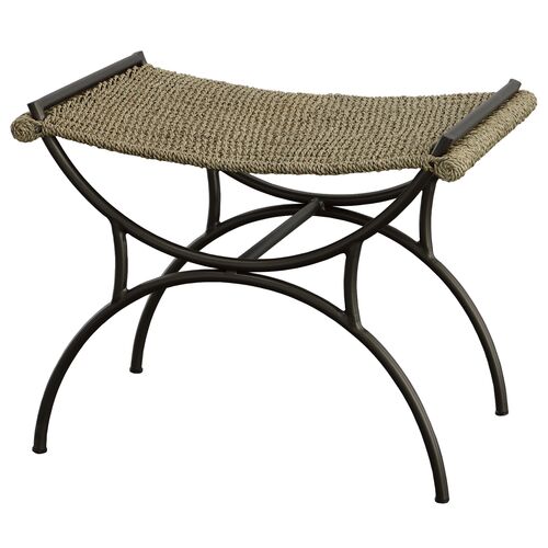 Yanis Small Bench, Natural Seagrass