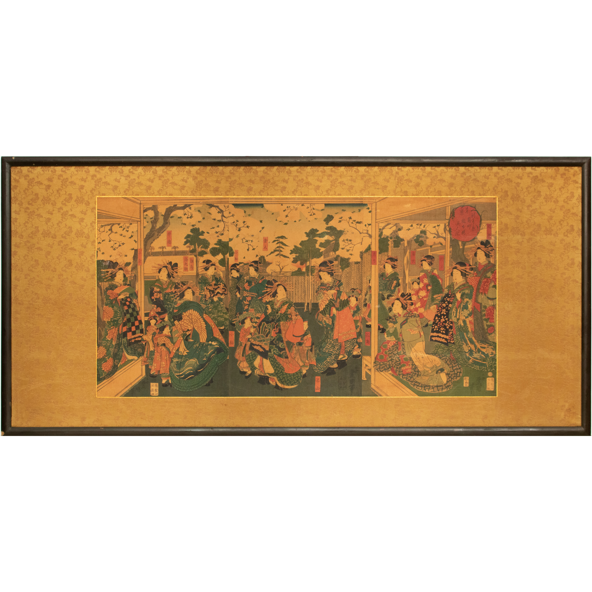 Edo or Meiji Kunisada Woodblock Triptych~P77683929