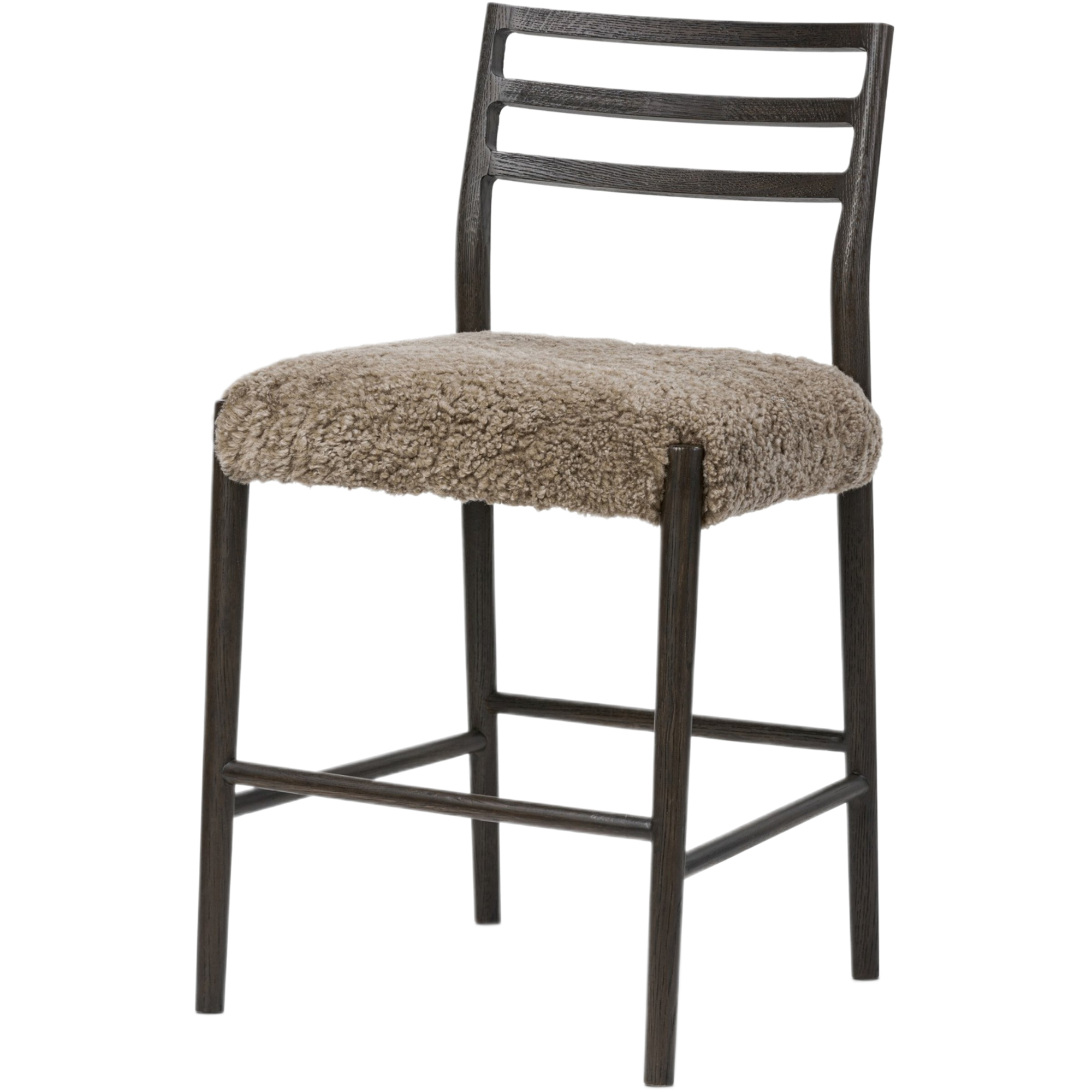 Noah Shearling Bar Stool, Taupe Shearling