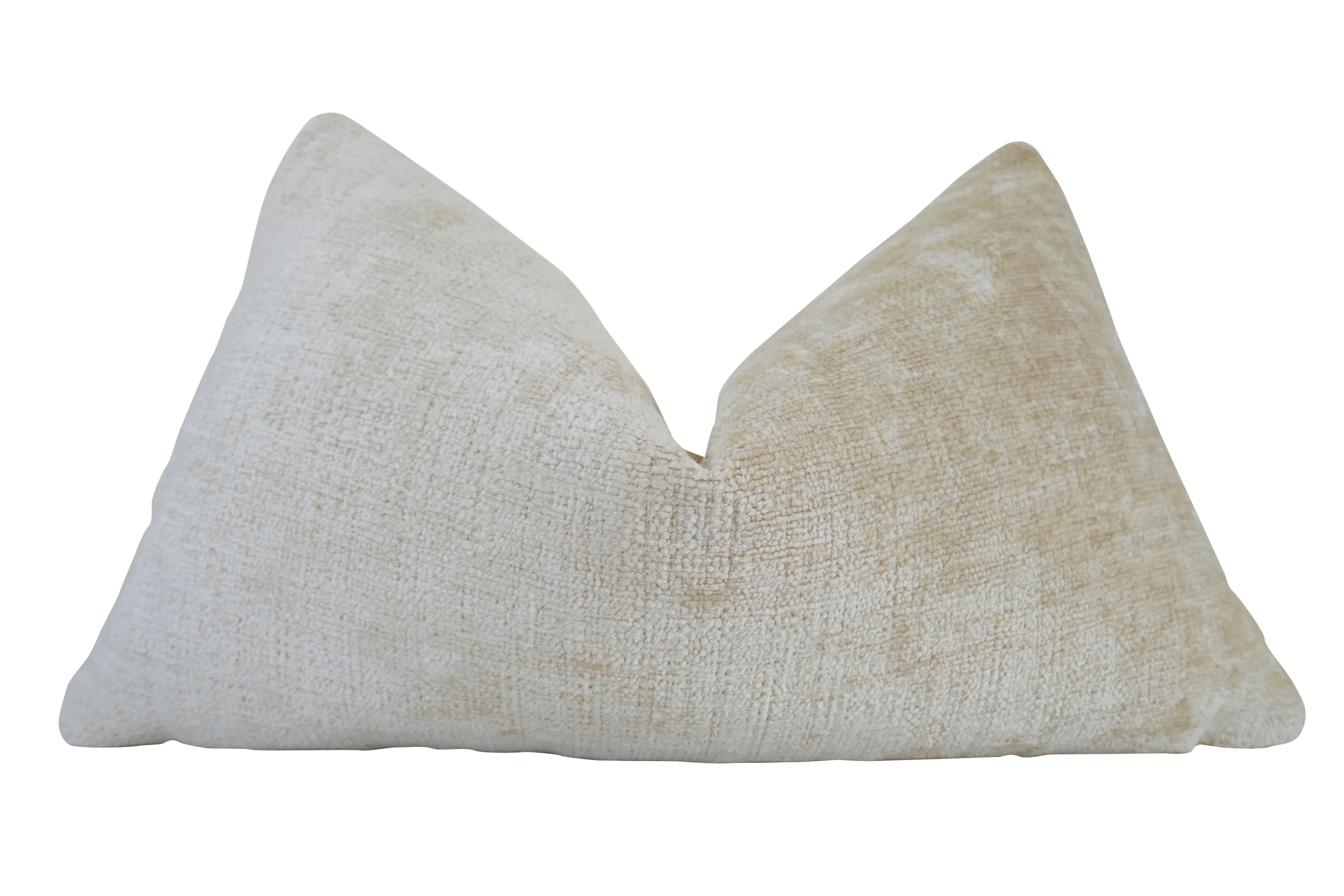 Luxe Oyster Chenille & Linen Pillow~P77673982