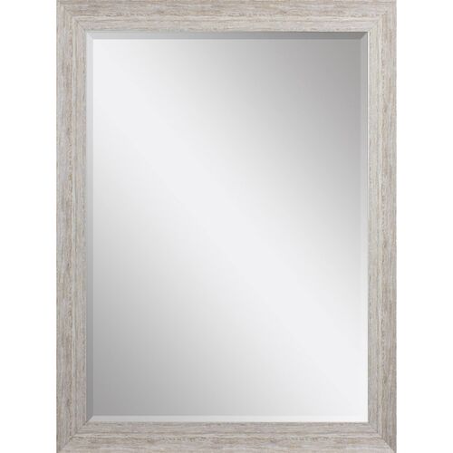 Distressed Whitewash Beveled Wall Mirror Distressed Whitewash Beveled Wall Mirror