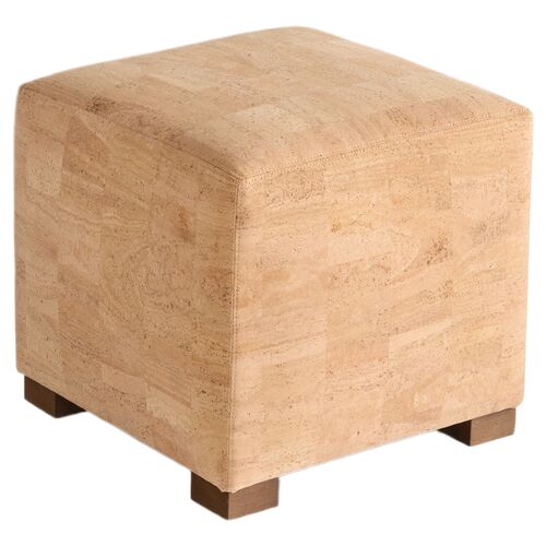 Canto Square Ottoman, Natural Cork