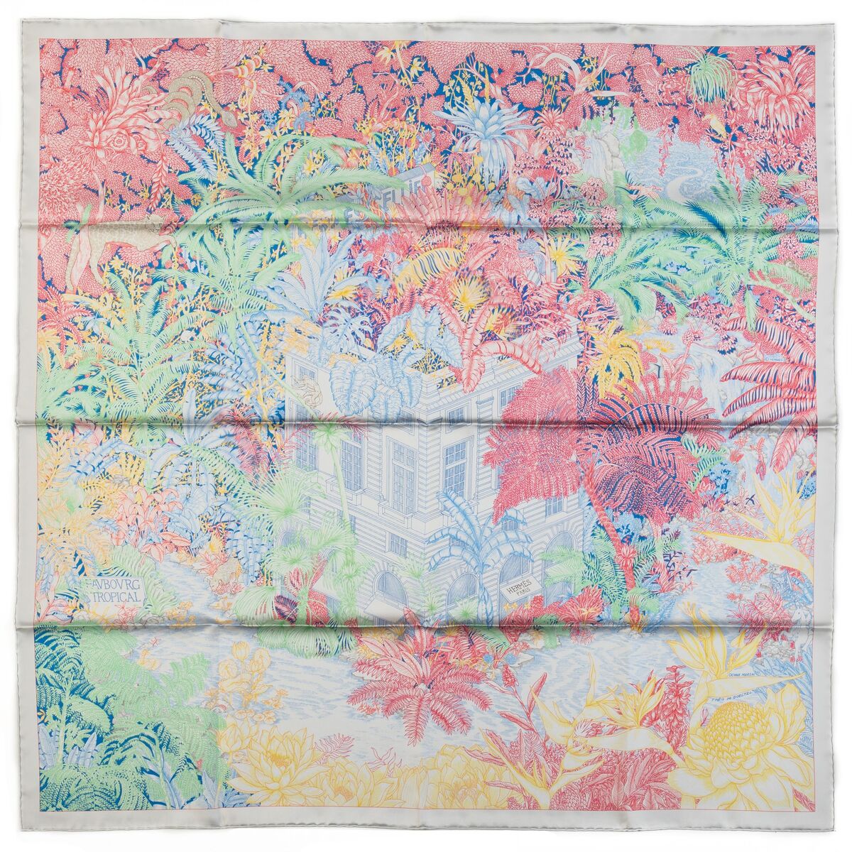 Christian Dior 90s Tropical Silk Scarf