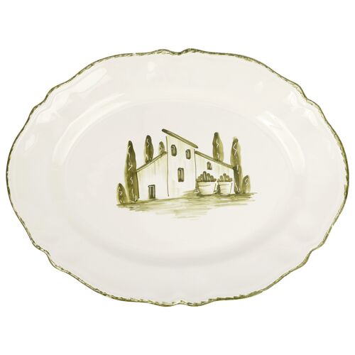 Borgo Oval Platter, Verde Borgo Oval Platter, Verde