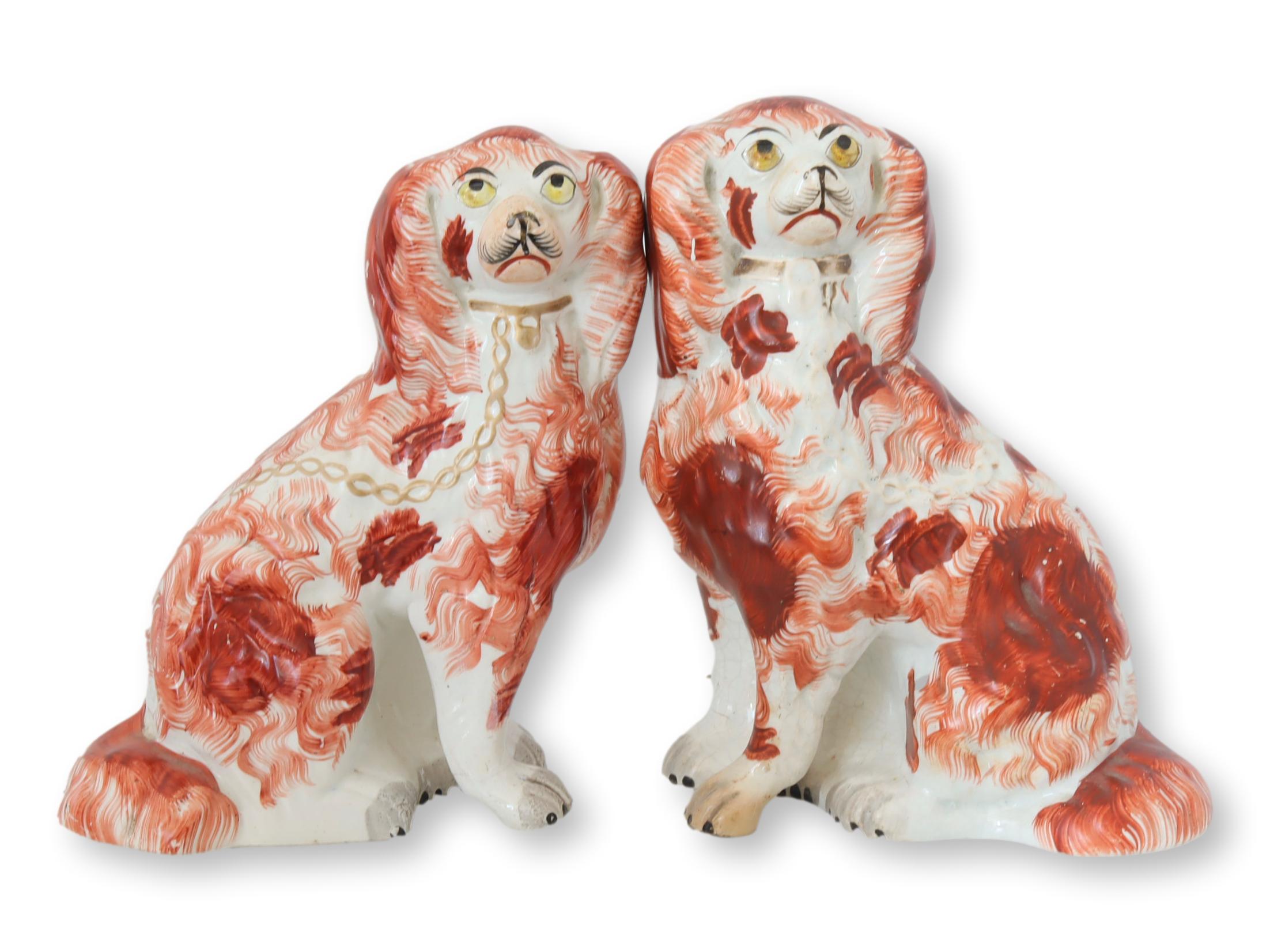 Antique Staffordshire Dogs, Pair~P77681960