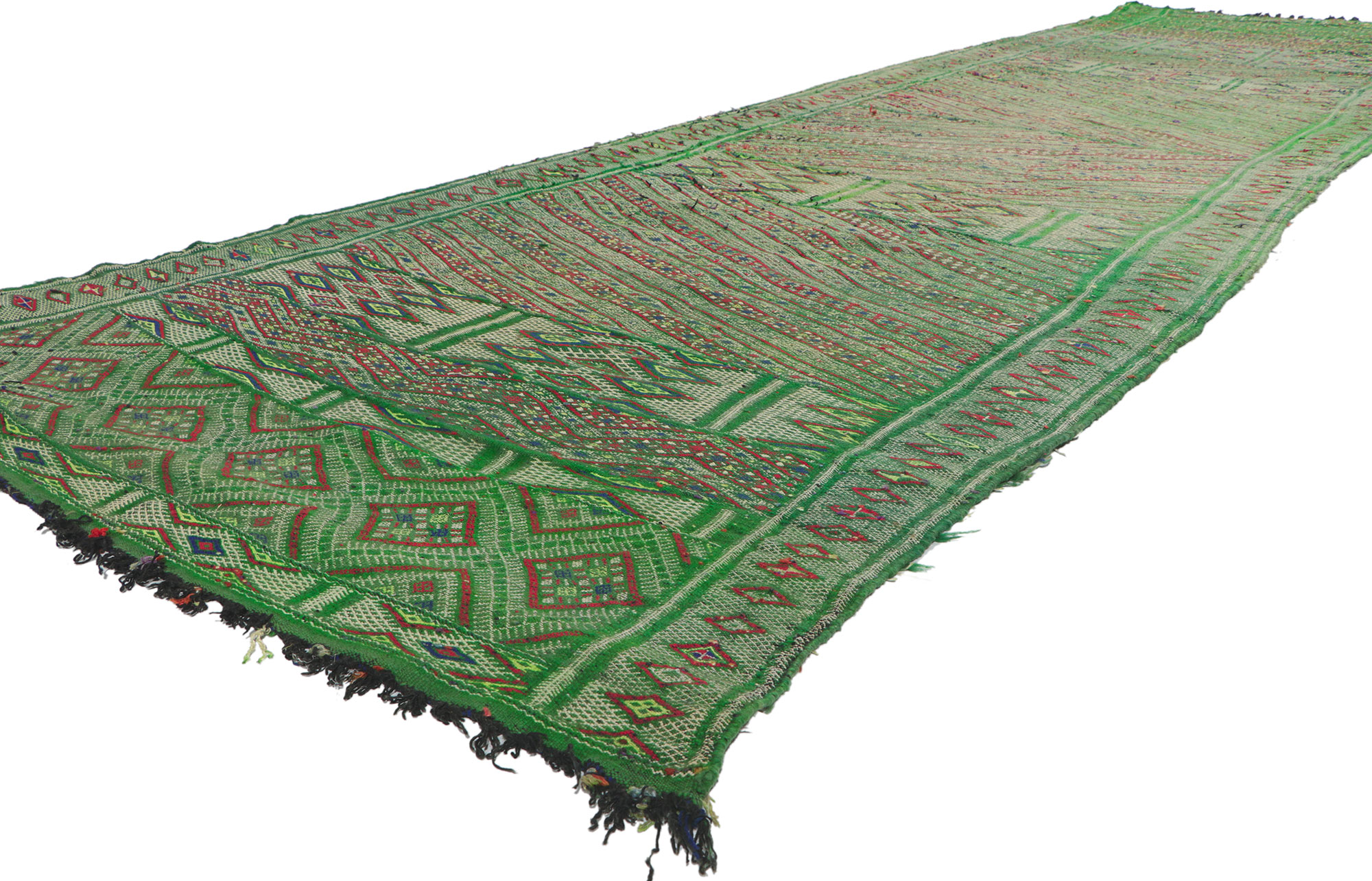 Zemmour Moroccan Kilim Rug, 4'4 x 16'3~P77672169