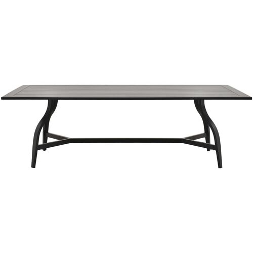 Silon Aluminum Outdoor Dining Table, Black Silon Aluminum Outdoor Dining Table, Black