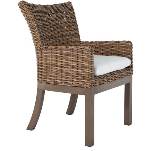 Montecito Outdoor Wicker Dining Armchair with Cushion