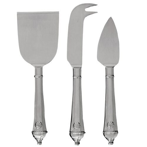S/3 Berry & Thread Assorted Cheese Knives, Silver