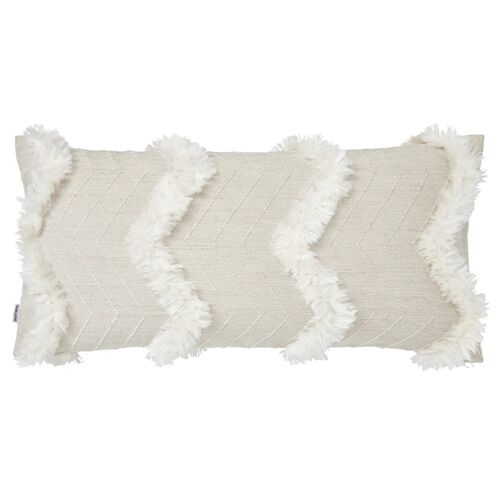 Terra Lumbar Fringe Pillow, Beige Terra Lumbar Fringe Pillow, Beige