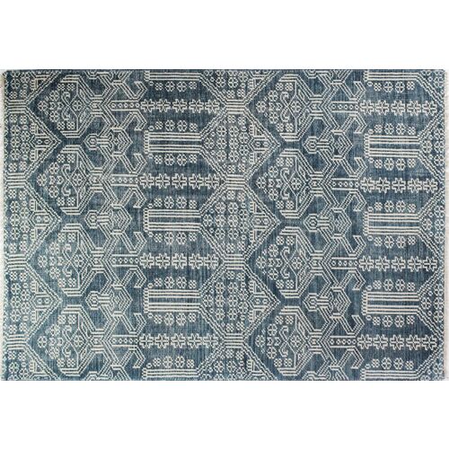 Artifact Knotted Rug, Azure