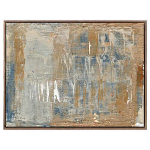 3.65" x 48" Meditative Mind Painting by Elizabeth Sheppell, Rustic Walnut Frame 3.65" x 48" Meditative Mind Painting by Elizabeth Sheppell, Rustic Walnut Frame