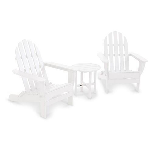 Classic 3-Pc Adirondack Chair Set, White~P62889674