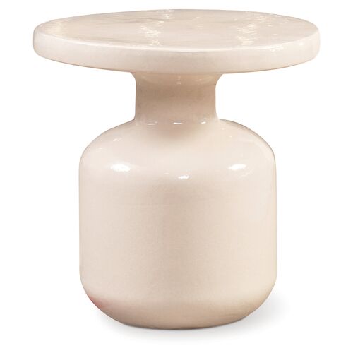 Bottle Outdoor Side Table, Creamy White~P77341760