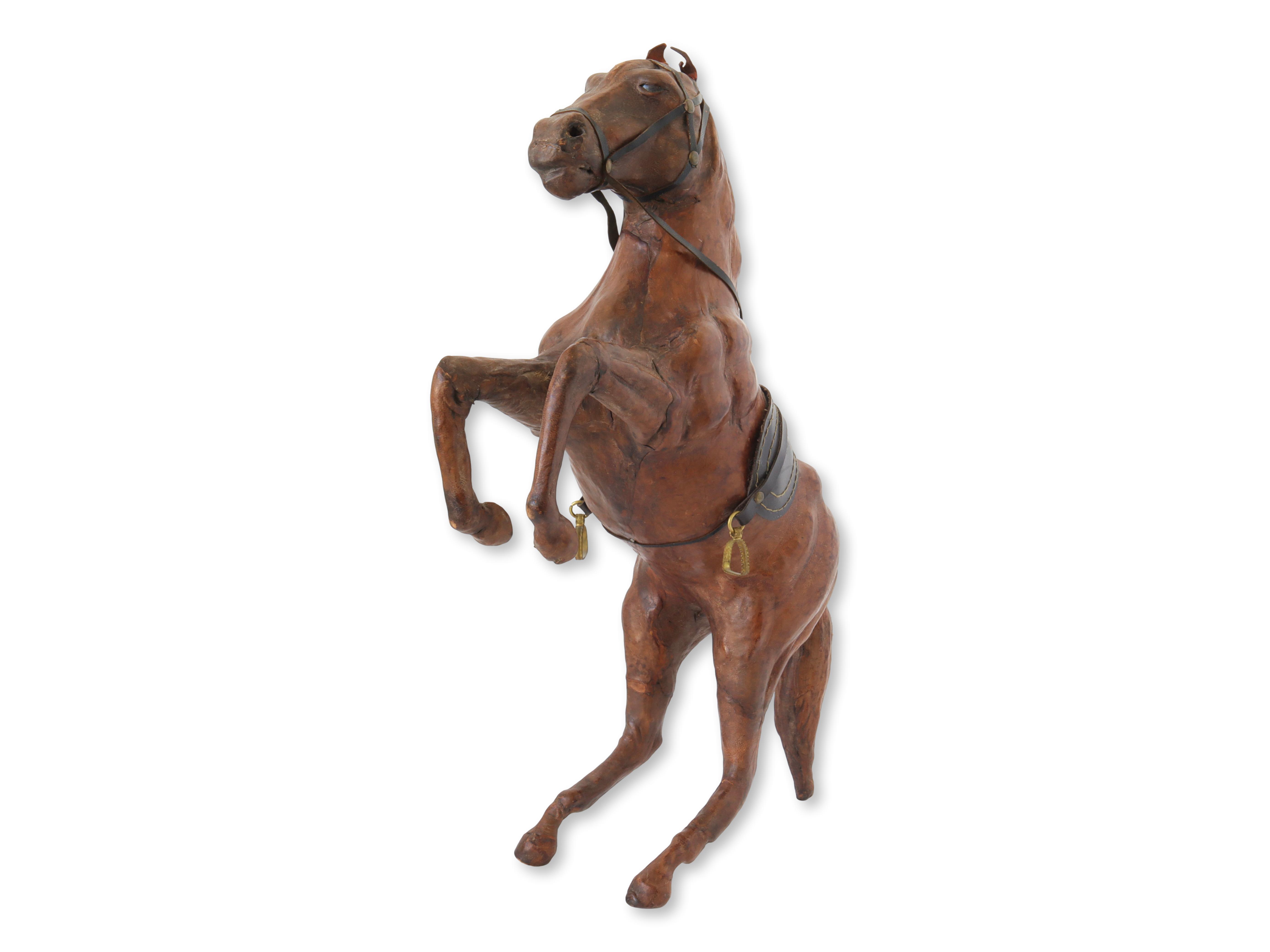 Hand-Crafted Leather Rearing Horse~P77679616