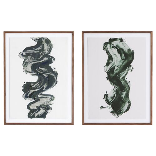 40" x 60" Stroke Gallery Set by Gold Rush Art Co, Walnut Frame