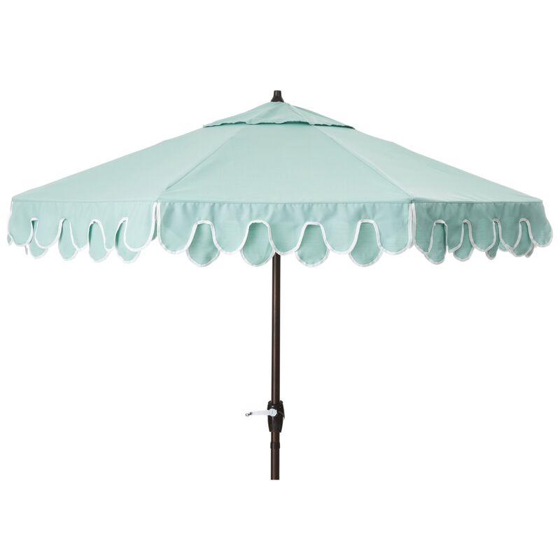 Phoebe Double Scallop Patio Umbrella, Mist