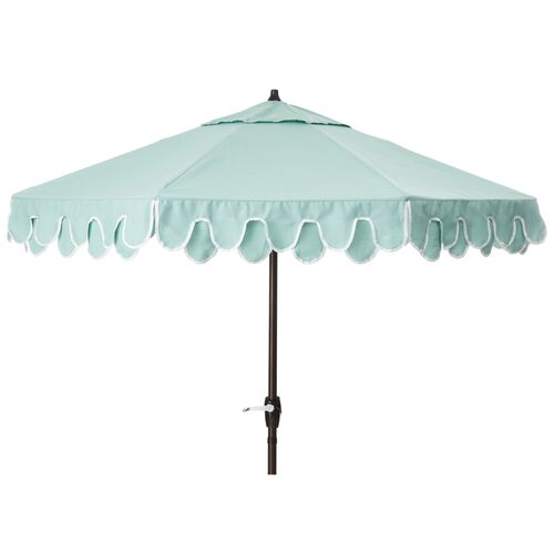 Phoebe Double Scallop Patio Umbrella, Mist~P77572094