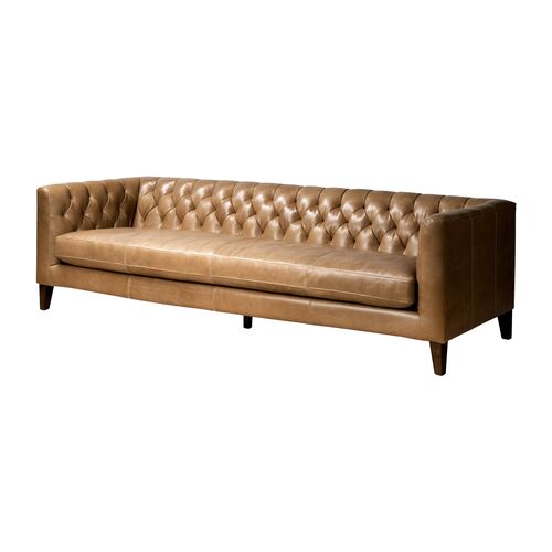 Hayes Leather Sofa, Dakota Warm Taupe