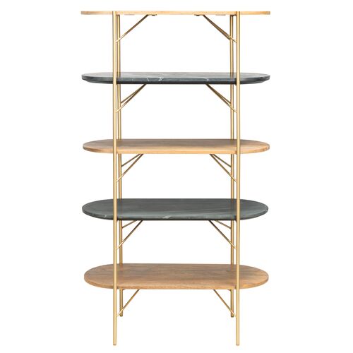 Hesper Marble Bookcase, Natural/Black