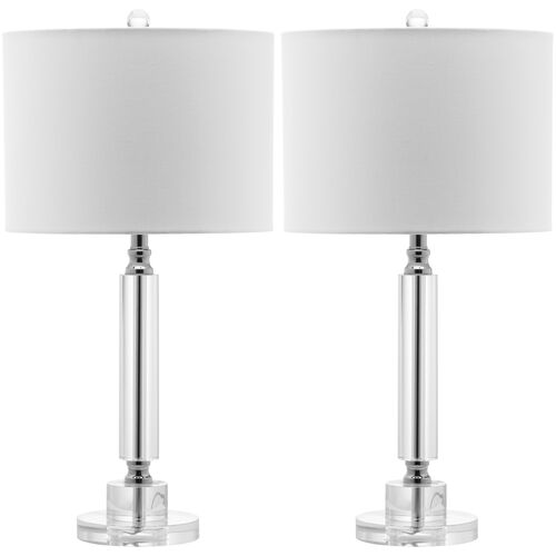 S/2 S/2 Dora Crystal Table Lamps, Clear/Chrome~P46312792