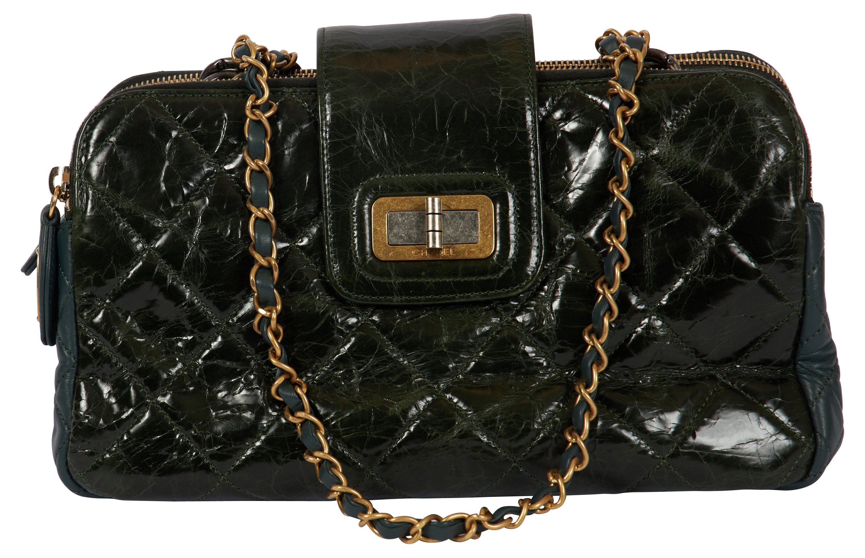Chanel Forest Green 2-Tone Handbag~P77560833