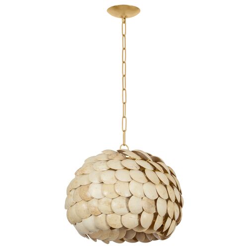 Edric Pendant, Vintage Gold Leaf/Coco Shell