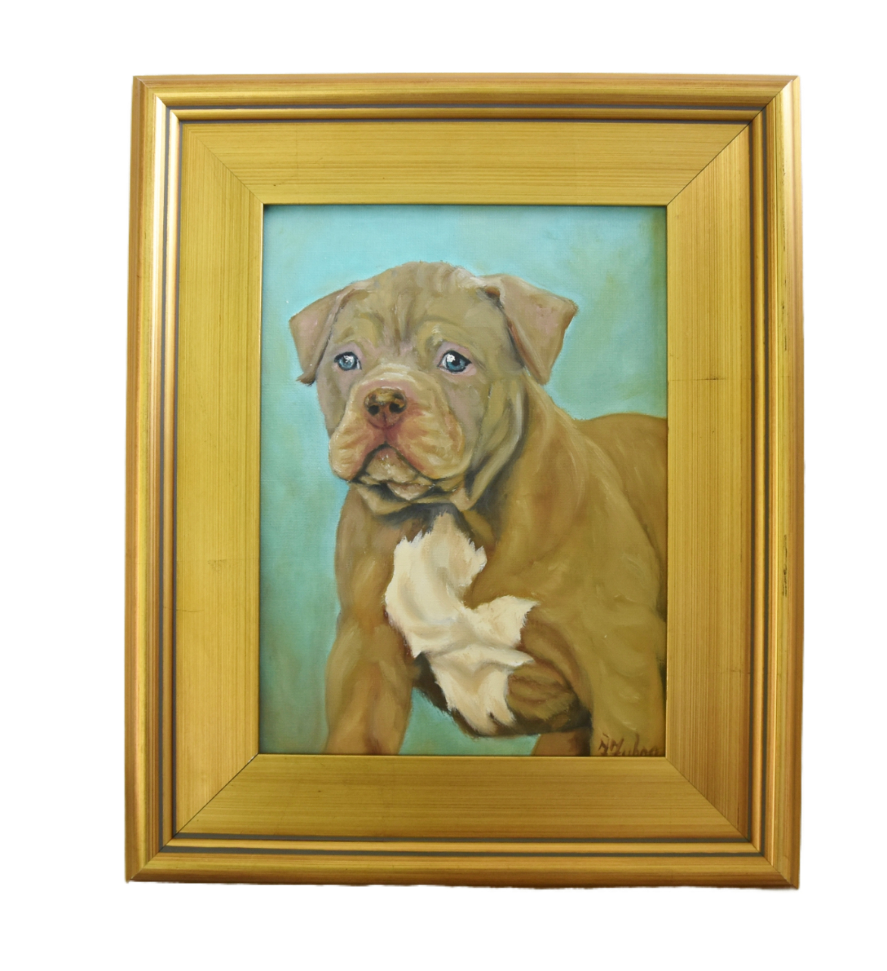 Brown/White Dog Pet Portrait Painting~P77669196