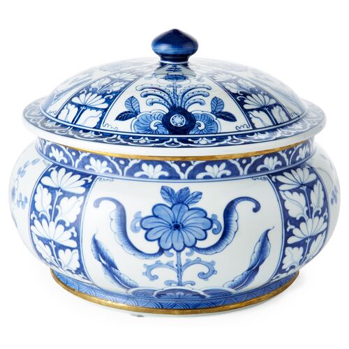 10" Chinoiserie Canister, Blue/White~P76685390