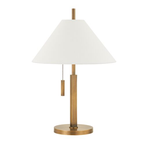 Clic Table Lamp, Patina Brass
