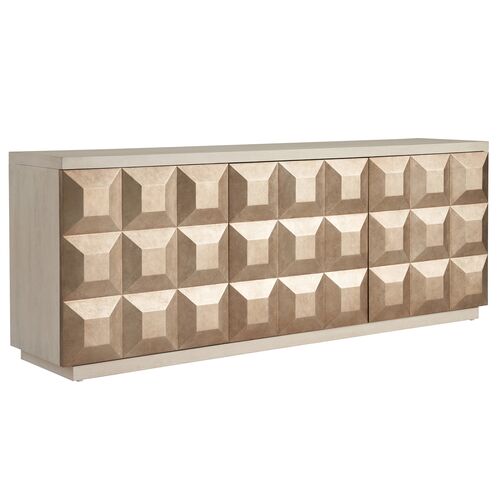 Veridian Credenza, White Oak/Antique Silver Leaf Veridian Credenza, White Oak/Antique Silver Leaf