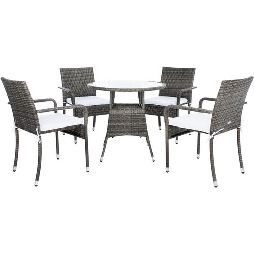Livia 5-Pc Outdoor Dining Set, Grey/White~P77647819