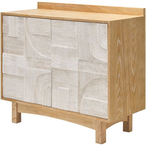Yesela Oak Cabinet, Natural/White
