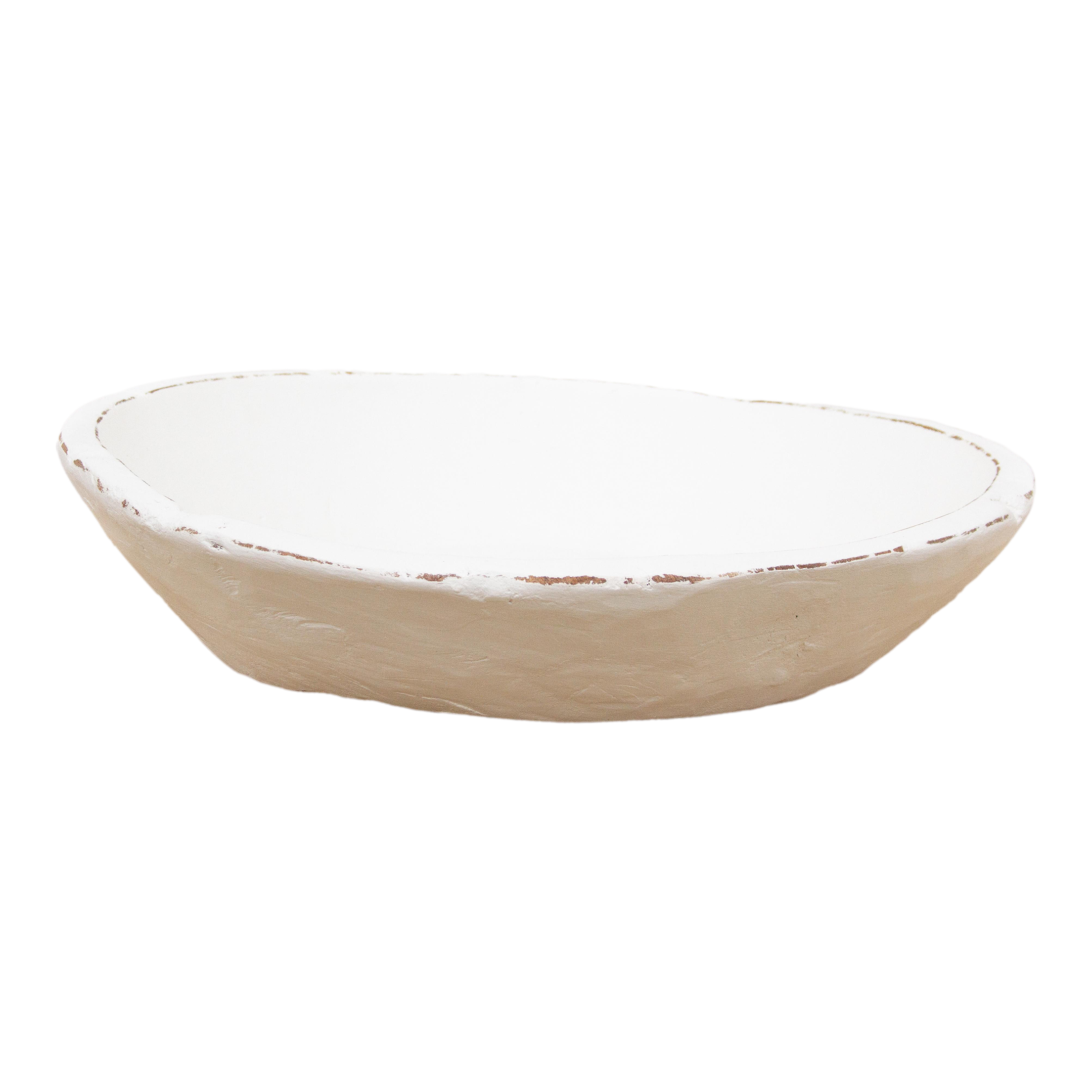 Large Farmhouse White Wooden Bowl