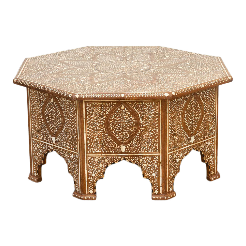 Octagonal Indian Inlaid Coffee Table~P77658606