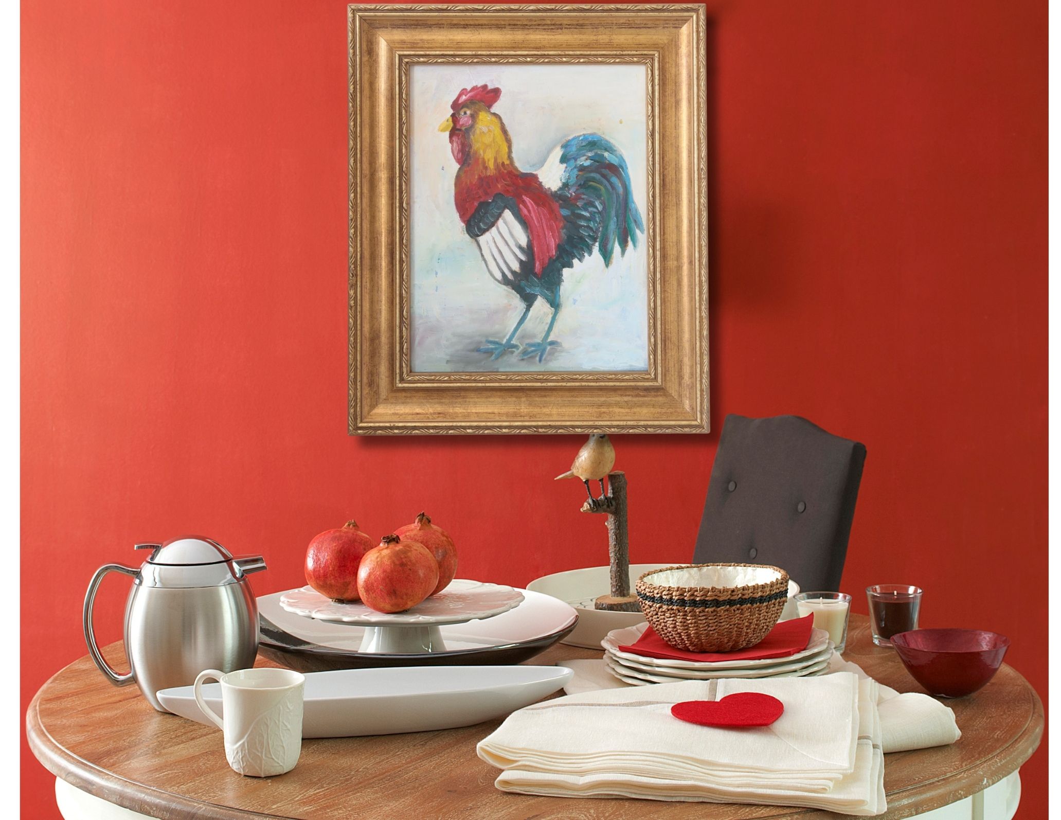 Midcentury French Oil on Canvas, Rooster~P77680947