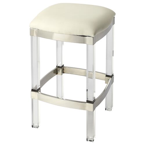 Hazel Acrylic & Leather 24" Counter Stool