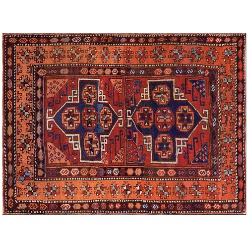 Antique Turkish Anatolian Yuruk Rug, 4'3" x 5'6" Antique Turkish Anatolian Yuruk Rug, 4'3" x 5'6"