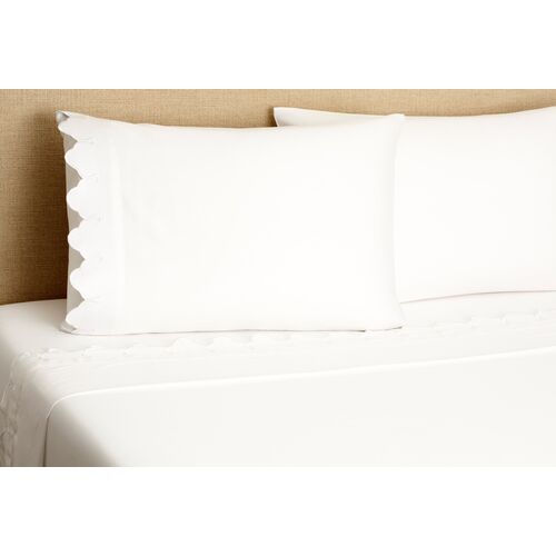 Scallop Sheet Set, White Scallop Sheet Set, White~P75832320