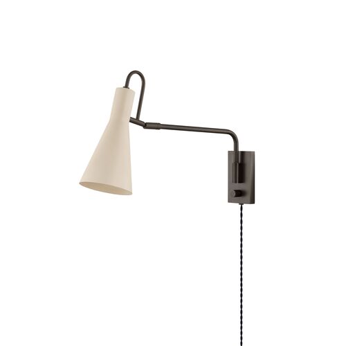 Seriane Plug-In Wall Sconce, True Bronze/Soft Bisque Seriane Plug-In Wall Sconce, True Bronze/Soft Bisque